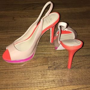 Saks Fifth Avenue Peep Toe Slingback Pumps